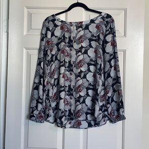 Floral blouse with bow tie back
